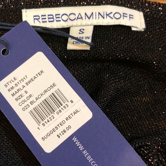 Rebecca Minkoff Marla Sweater Ruffled Wrap Sparkle - Picture 5 of 8